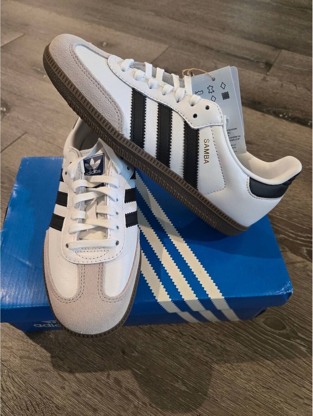 adidas Samba OG J IE3675 Youth 4.5Y Womens 6 White Black Gum New Box